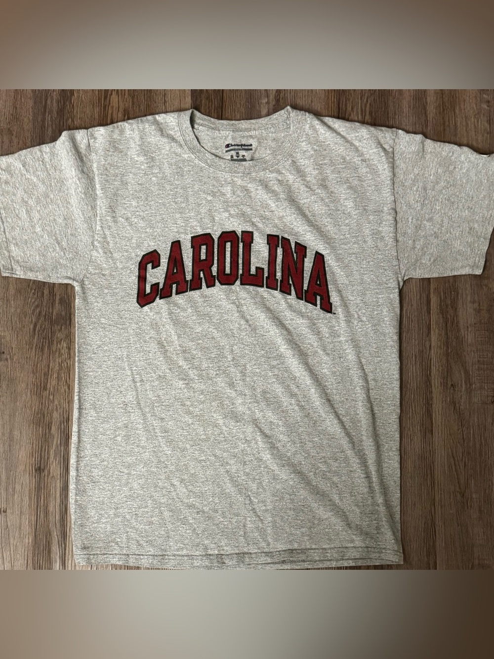 Champion Gray Tee Men’s Medium CAROLINA Arch Logo South Carolina Game Cocks NCAA